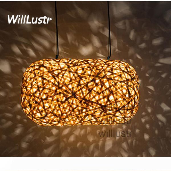 

willlustr modern bamboo pendant lamp wood suspension light handmade lighting cocoon hanging light l restaurant lounge
