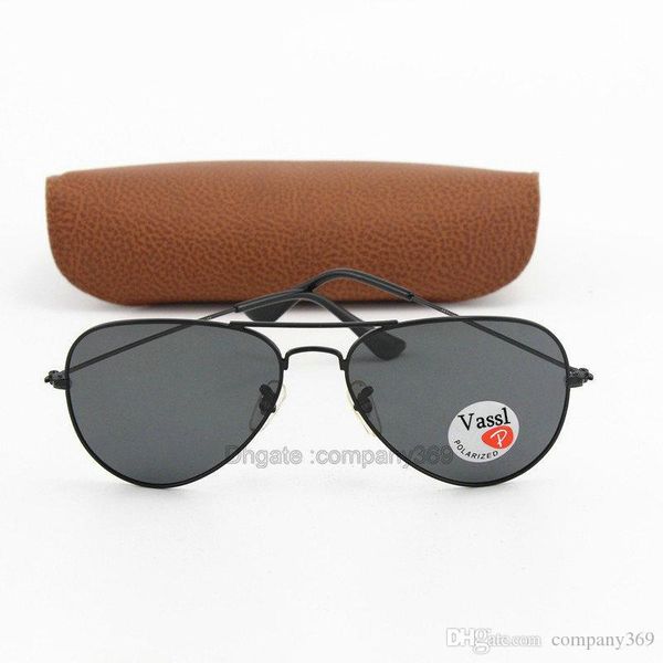 

10pcs vassl black metal frame pilot sunglasses men resin polarized lens sun glasses 58mm lens for women, White;black