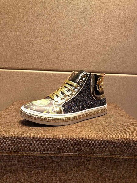 

2020k luxury large size comfortable and breathable high-casual men's short boots, high-quality fashionable wild lace-up sneakers, 3, Black