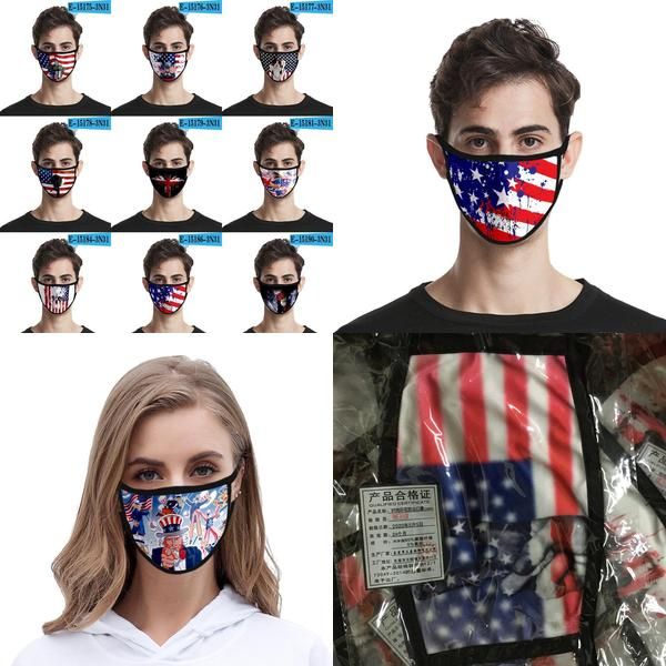 

2020 американский флаг маска американский день независимости пыле мода печати ice шелковый маска ткань моющийся маска xd23428 mylovethome xc