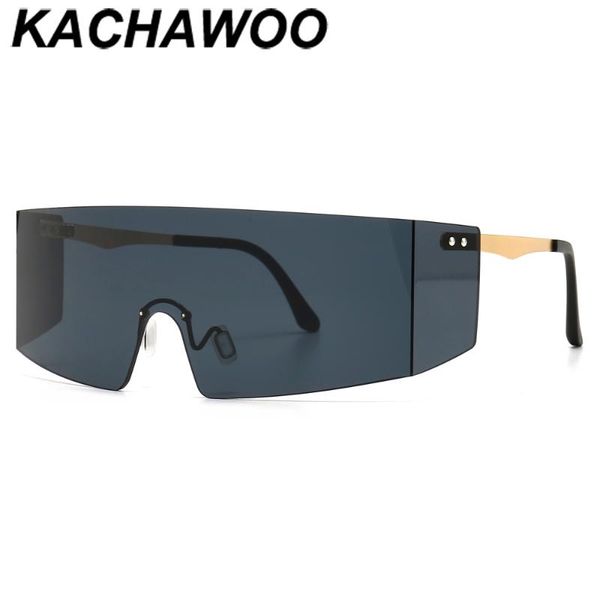 

kachawoo one piece sunglasses rimless gold brown men's square sun glasses for women windshield summer selling drop ship, White;black