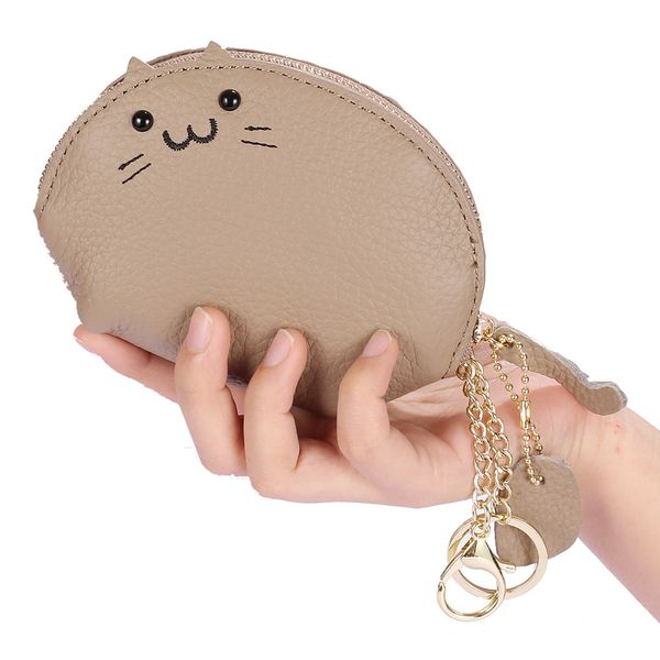 Stilista adorabile simpatico gatto animale portamonete in vera pelle portamonete con cerniera portafoglio pochette per donna femminile