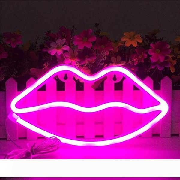 

lampe neon light sign pink 2018 lip kiss decor night light for bedroom bar party wall decoration lips modeling neon signs for bar