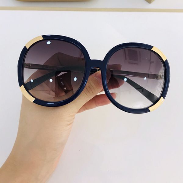 

euro-am ale ce5178 model sunglasses for women uv400 60-17-135 plank+gold-metal decorated fashion star round bigrim goggles fullset case