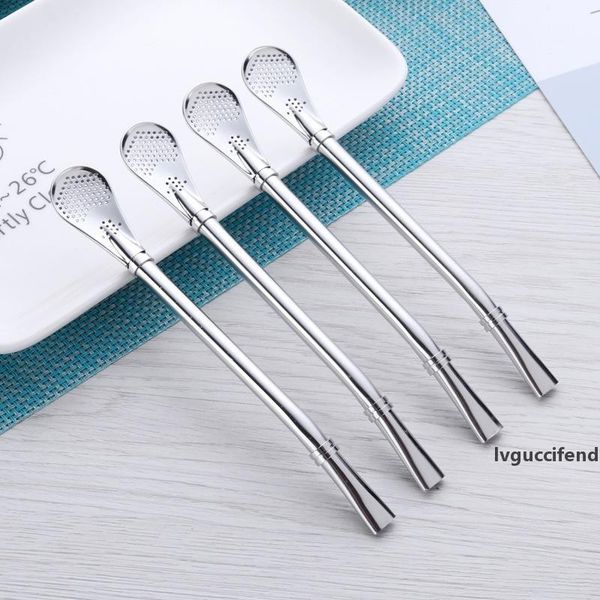 

eco-friendly stainless steel drinking straws tea strainer cocktail shaker coffee filtered spoons bar party supply lx0125