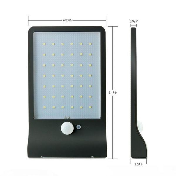 

42 led solar light pir motion sensor solar lamp 3 mode ip65 outdoor wall lamp pathway balcony porch fence garden lights