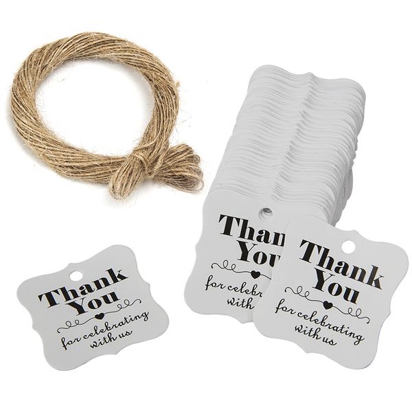 

100pcs set package wrapping handmade hanging label kraft gift tags thank you kit