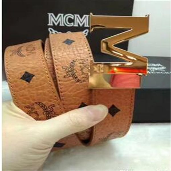 

2020mcmm with box leather belt belts for men woman women g big gold buckle belt mens snake belt wholesale ing, Blue;gray