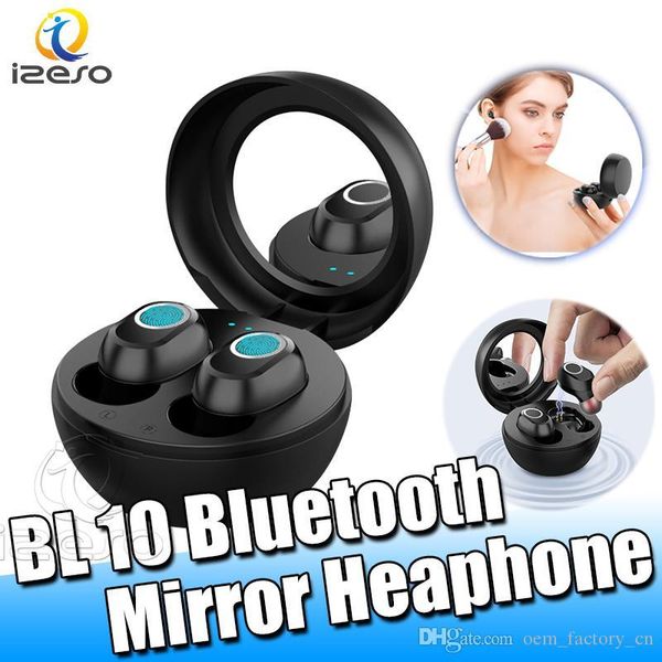 

lb 10 wireless bluetooth 5.0 mini earphone noise reduction handstouch headphone sports waterproof unique tws earbuds with mirror fzosgr