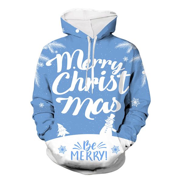 

wholesale customization of new christmas printed men's 3d hooded sweater in autumn and winter of 2019, Black