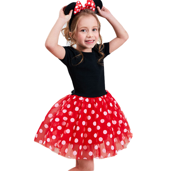 

girls dress for kids children mini mouse costume party birthday ballet dress up clothes princess summer dresses, Red;yellow
