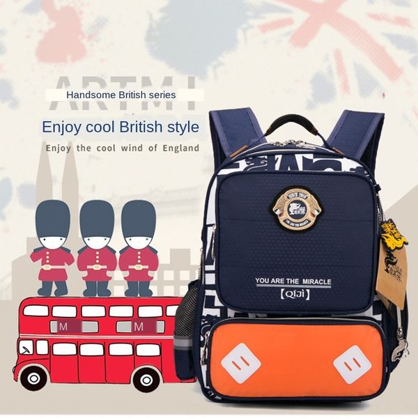 

pupil schoolbag grade one two three to six light shoulder pad boy children schoolbag boy