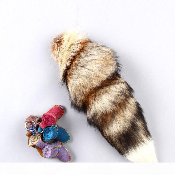 

sun fox tail pendant tide fur keychain bag ornaments fashion oversized popular minimalis, Silver
