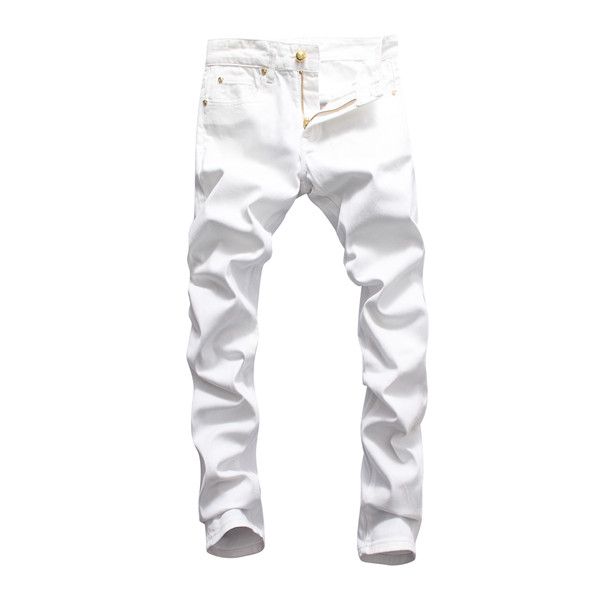 

men's luxury fashion designer jeans pure white slim jeans fashion skinny washed worn motorcycle denim pants, Blue