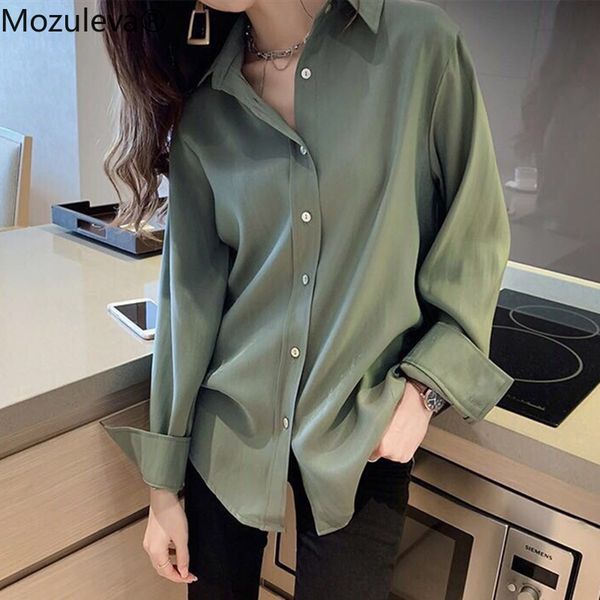 

mozuleva new women blouses shirts 2020 autumn winter fashion korean style elegant office lady solid white ladies plus size