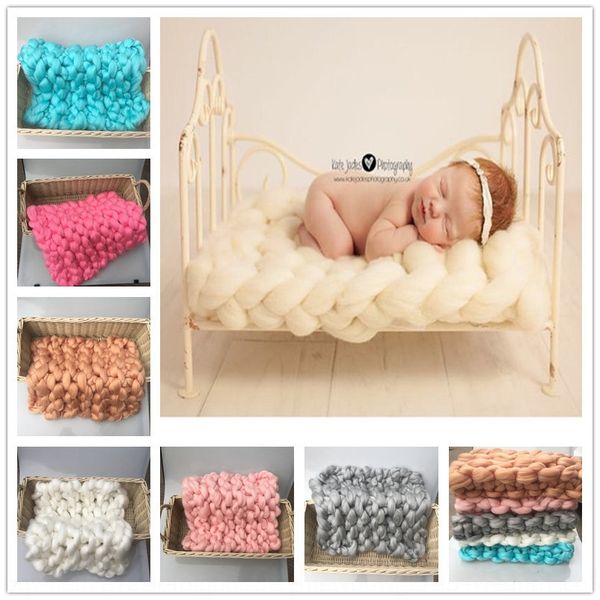 

newborn imitation wool super thick thread woven baby p pgraphy props filler prop blanket blanket, Yellow