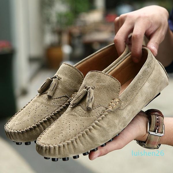 

mens shoes genuine leather loafers moccasins slip on casual shoes fashion vintage flats men's driving, Black