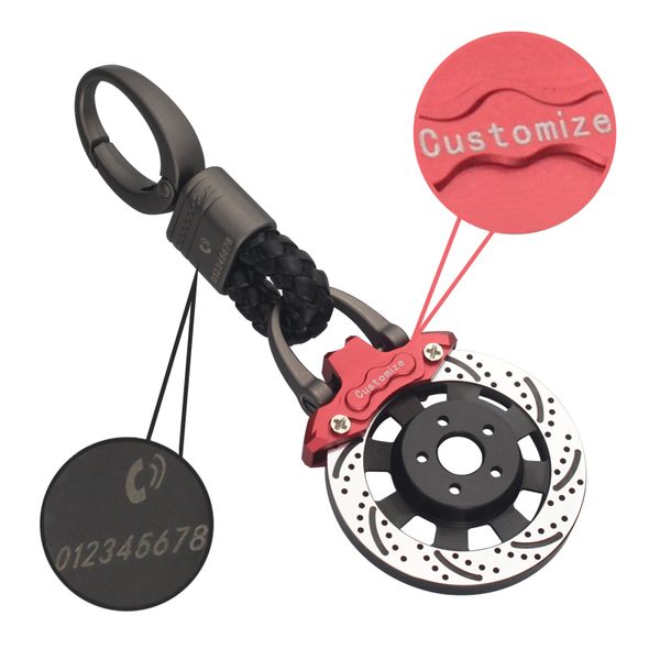 

car styling key ring holder keychain tuning moto pendant customize logo emblem phone number name text key chains for car gadgets, Silver
