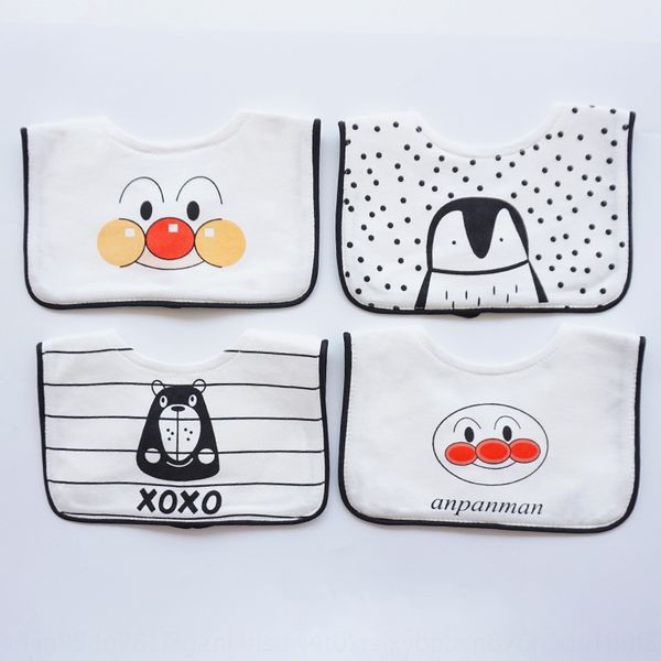 

ins korean saliva towel baby pure cotton saliva towel waterproof baby bib 0-1-2 years old cartoon bib
