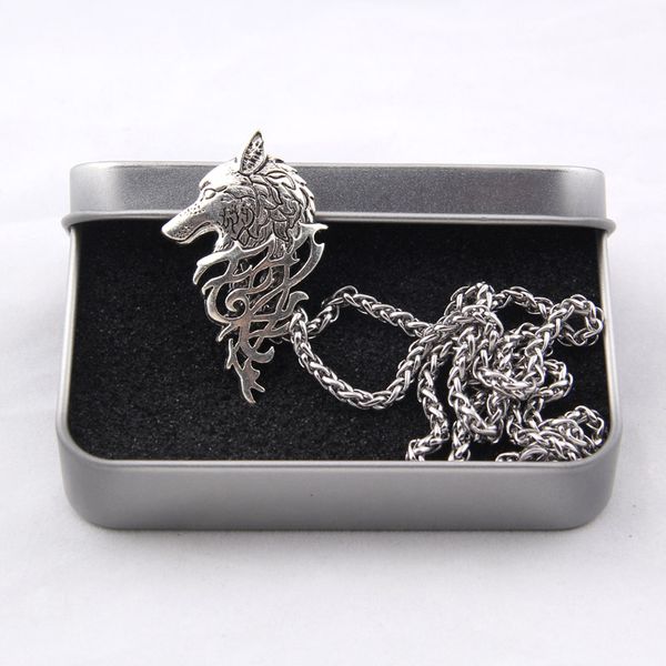 

yage 4colors 1pcs rune viking wolf necklace as gift, Silver