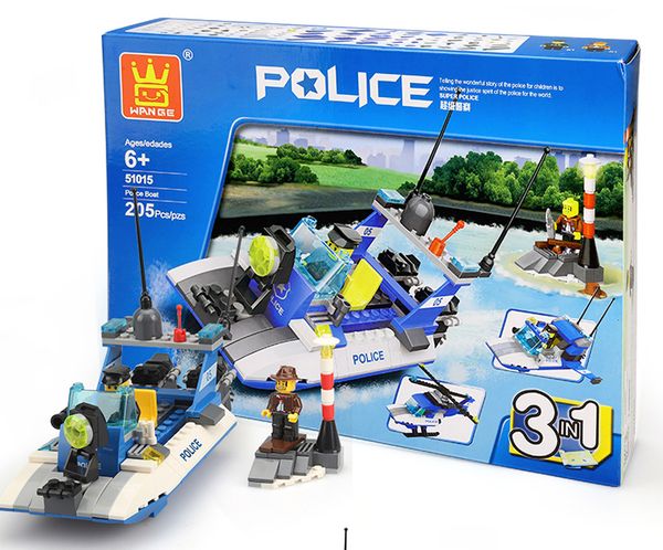

mini particle building blocks diy puzzle city police car bricks 3in1 series for boy creative assembly toys 07