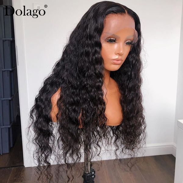 

loose wave lace frontal wig 250 density 13x6 lace front human hair wigs with baby hair wavy u part wig dolago remy, Black
