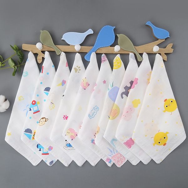 

ygnxi 31*31cm high-density double-layer gauze handkerchief wash cartoon printed gauze square handkerchief bath square bath towel breast-feed