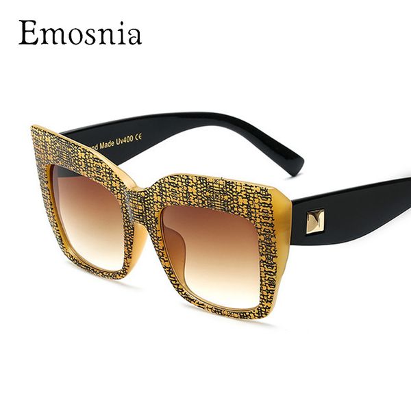 

emosnia fashion oversized goggle sunglasses women men vintage big frame square brand designer sun glasses retro classic eyewear, White;black