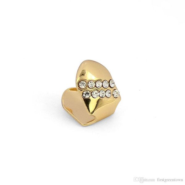 

10-drill single gold teeth grills rapper hip hop gold tooth mouth punk teeth caps hot, Black