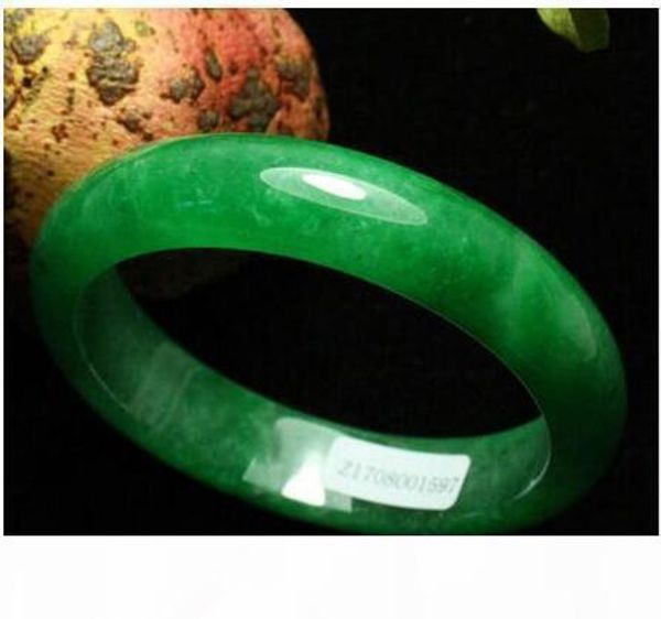 

i certified natural emerald green jadeite jade bangle bracelet handmade (certificate delivery, Golden;silver