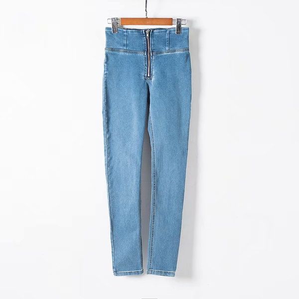 

женские джинсы тощий lift bubodycon низкой талией streetwear denim брюки sexy push up zippers тонкий карандаш джинсы женщина, Blue