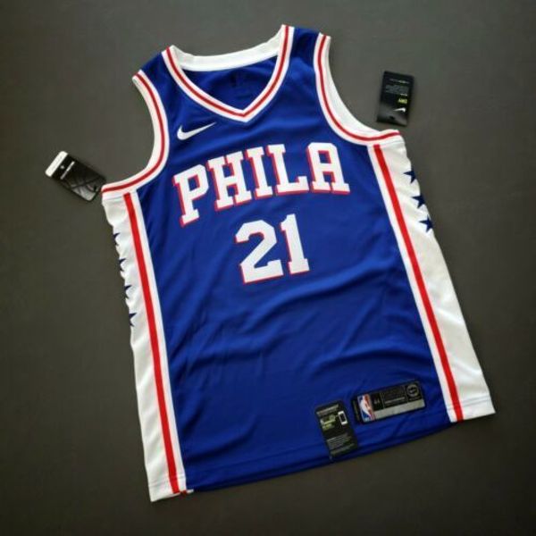 

100% stitched joel embiid sixers swingman jersey size xs-5x  mens throwbacks basketball jerseys, Gray