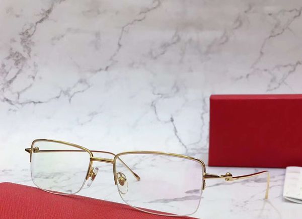 

gold eyeglasses glasses half frames clear lens 54mm gold optical frames gafas de sol men fashion sugnlasses with case, Black