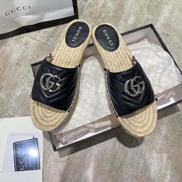 

womens slide sandal with double g ,new this season designer women sandals new arrive fashion womens slipper with box package b01, Black