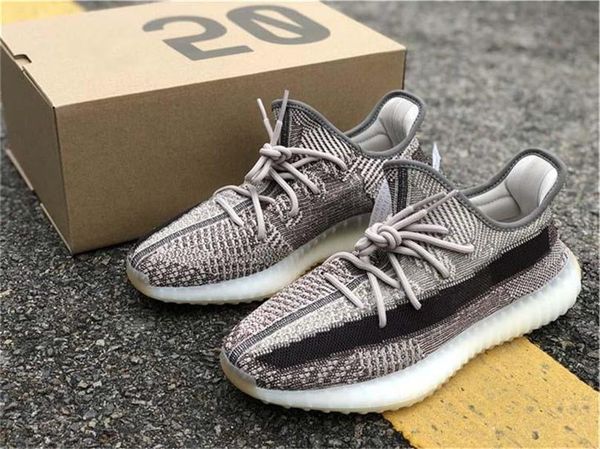 

лучшего качество аутентичного kanye west v2 zyon исрафил азриэлы кроссовок 3m reflective fz1267 женщина мужчины zebra открытой обувь размер, Black