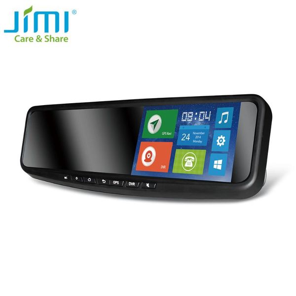 

jimi jc600 2g car mirror dvr buletooth gps tracking navigator auto alarm with google map 5 inch touch screen android app car dvr