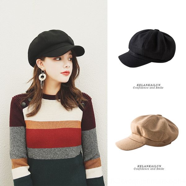 

ins female beret korean style all-match british newsboy children's online beret octagonal hat octagonal hat fashion, Blue;gray