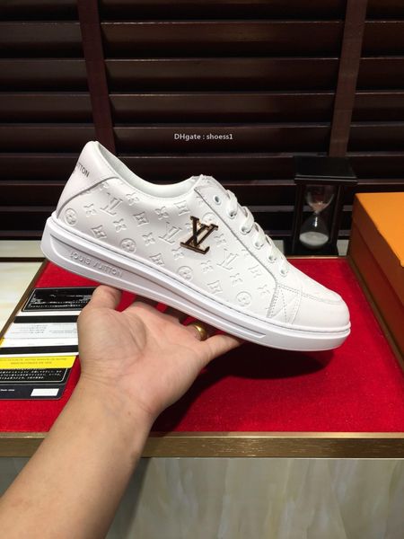 

2021-2020r limited edition letter leather print men 's daily lace up casual shoes ,high -end fashionable wild outdoor sneakers ,size, Black