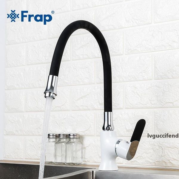 

frap multi-color silica gel nose any direction kitchen faucet cold and water mixer grifo cocina white spray paint f4034 t200423