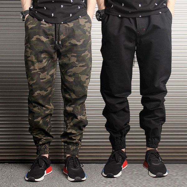 

men's jeans ly designer fashion men casual loose fit cargo pants black camouflage slack bottom joggers streetwear hip hop, Blue