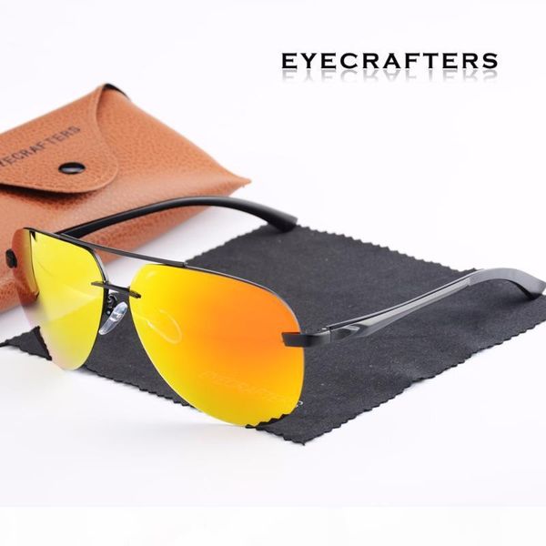 

orange brand pilot sunglasses mens polarized driver mirror sunglasses fashion polaroid lens spring hinge metal 143, White;black