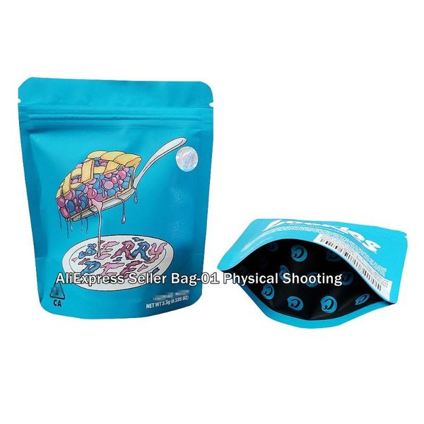 

berry pie)new cookies bag mylar resealable packaging only bag, only empty bag, with anti-counterfeiting trademark and label