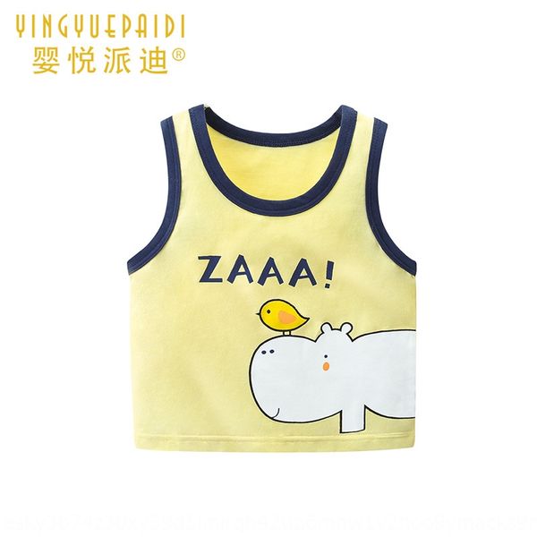 

mibj3 boy's vest summer clothing cotton children's camisole vest suspenders cartoon sleeveless base thin for middle and large chil, Blue