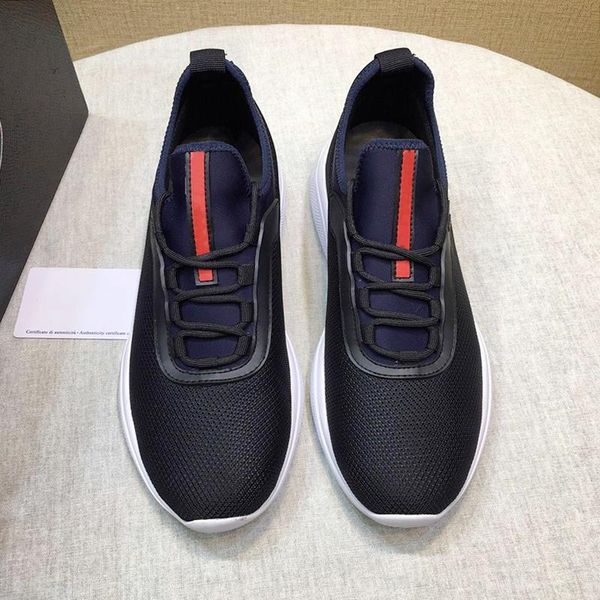 

fashion mesh and neoprene sneakers mens shoes outdoor walking lightweight soft shoes lace -up casual men sports shoes scarpe da uomo di luss, Black