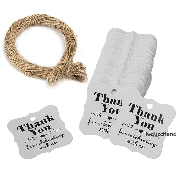 

100pcs set package wrapping handmade hanging label kraft gift tags thank you kit