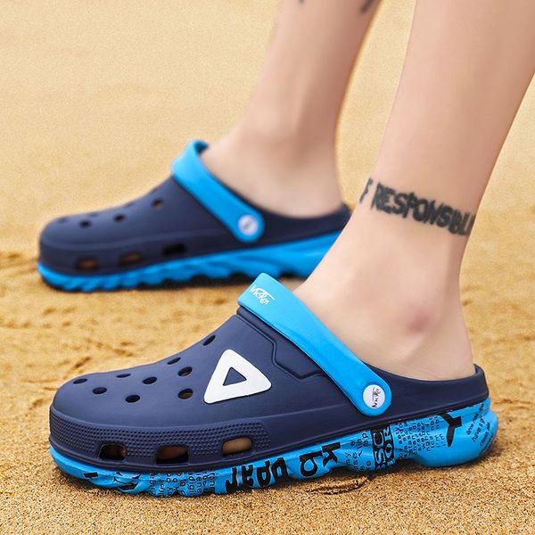 

men sandals crocks literide hole shoes sandals for men eva slipper hole garden shoes crocse adulto cholas hombre, Black