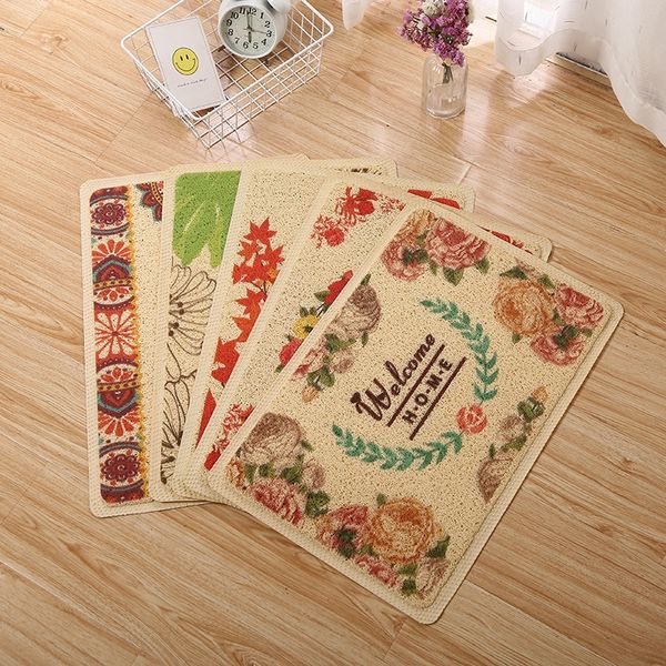 

pvc wire ring brushed kitchen foyer dust removal anti-skid and fresh entrance steel floor carpet mat carpet floor mat