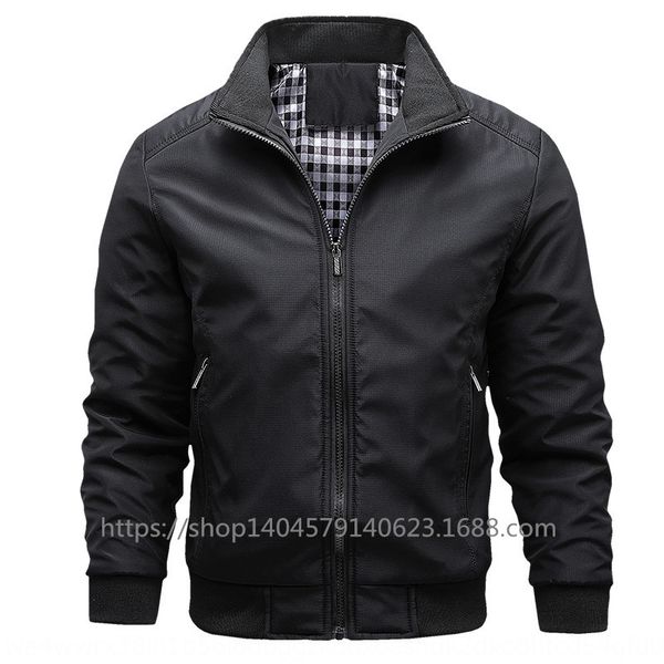 

тонкая ветровка мужская 2020 весной мужской стенд воротник случайные среднего возраста большой размер куртка ветровка куртка мода, Black;brown