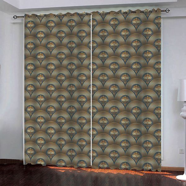 

golden flower pattern curtain blackout windows curtains bathroom living room balcony shades for home window door