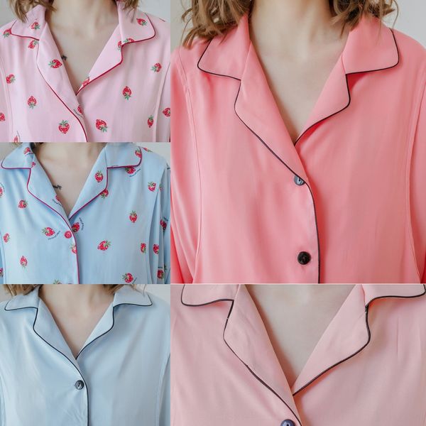 

ddgck yanguiliang spring large size pregnant women's cotton silk nursing pajamas pajamas mouth adjustment waistband nursing clothes moo, Blue;red